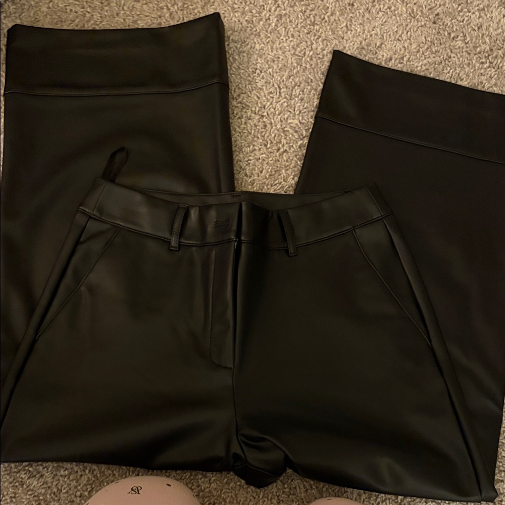 White House Black Market Black Leather Trousers